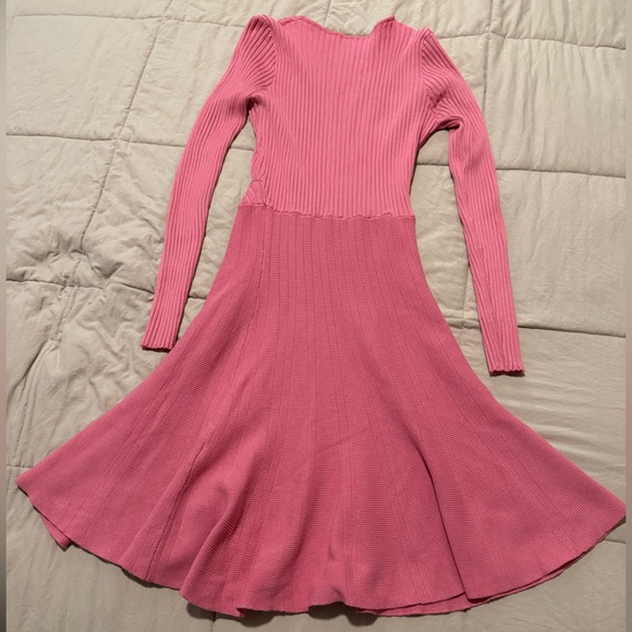 Pink Ribbed Knit Dress - Picture 2 of 2